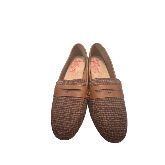 Jellypop Womens Brown Tweed Loafers With Leather Accents Size 10 - Picture 2 of 7